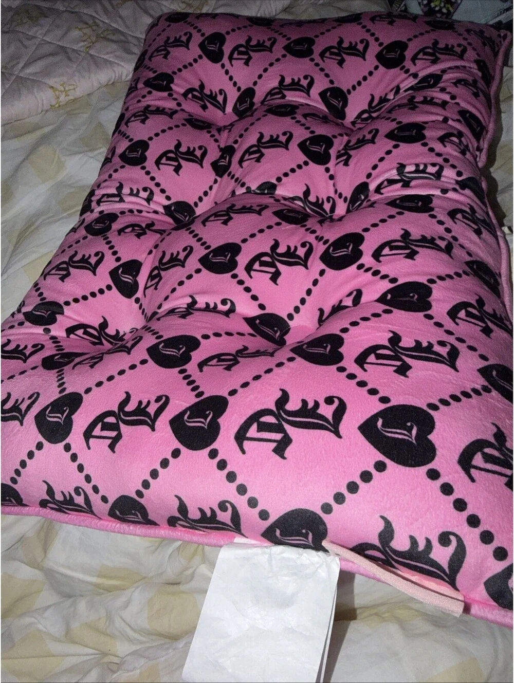 Juicy Couture Pink Velour Pet Bed Crate Mat